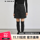 S.DEER圣迪奧女裝OL風千鳥格A字針織短裙S223Z1328 黑色/91 M 165