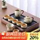 尚言坊汝窯茶具整套帶茶盤(pán)家用辦公高檔輕奢陶瓷功夫茶杯茶壺泡茶器套裝