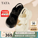 他她TATA休閑運(yùn)動涼鞋女鞋厚底舒適沙灘涼鞋2025夏季7G304BL5黑色 38
