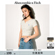 ABERCROMBIE & FITCH女裝25夏季新款經(jīng)典小麋鹿缺口領(lǐng)修身短袖T恤KI139-5297 淺灰色 M (165/96A)