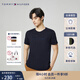 TOMMY HILFIGER【重工刺繡】夏男女平紋針織純棉潮流簽字體刺繡短袖上衣T恤02365 藏青色DW5 M (推薦：135-150斤)