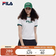 FILA 斐樂官方女子短袖T恤2025夏季時(shí)尚休閑撞色純棉上衣網(wǎng)球小短T