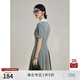自巧小個(gè)子休閑西裝連衣裙女設計感2023新款夏季長(cháng)短款氣質(zhì)百褶裙 冰河灰長(cháng)款 XS (2碼)