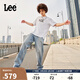 Lee25新品EasyRider寬松中腰闊腿淺藍(lán)男牛仔褲潮流