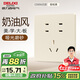 德力西（DELIXI）開(kāi)關(guān)插座806免噴涂啞光磨砂大板七孔插座10A銀桂黃