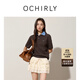 歐時(shí)力OCHIRLY 撞色polo領(lǐng)純棉短袖t恤上衣休閑通勤2025夏季新品 可可棕 M