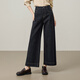 逸陽(yáng)不易褪色九分直筒牛仔褲女2025早秋新款深藍色小個(gè)子闊腿褲子 黑金色 28