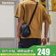 tomtoc斜挎包便攜旅行小包休閑輕便小背包男女手機包防盜刷隨身小包T37 墨黑 1.3L｜輕便出行