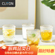 CLITON玻璃杯復古金邊ins風(fēng)玻璃水杯茶杯牛奶果汁飲料杯烈酒杯套裝4只
