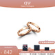 丹尼爾惠靈頓（DanielWellington）dw戒指女男 閃耀星辰情侶戒指素圈對戒 生日禮物送女友 玫瑰金一對【碼數備注】