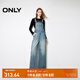 ONLY秋季萊賽爾復(fù)古高腰闊腿褲背帶褲牛仔褲女|12437M003 J33 350水洗牛仔藍 L 170/72A