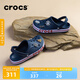 crocs卡駱馳洞洞鞋貝雅卡駱班輕便耐磨一腳蹬休閑鞋|205089 深藍(lán)/辣椒紅-4CC 41 /42(260mm)