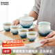 景德鎮陶瓷官方手工高山流水蓋碗公道杯茶杯茶具套裝家用喝茶功夫茶具 高山流水-云霧茶具套裝