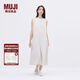 無印良品（MUJI）IDEE 女式 平紋 無袖連衣裙 女裝裙子25年夏季 連身裙 GA44CC5S 淺灰色 L (165/88A)