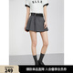 ELLE學(xué)院風(fēng)高腰百褶半身裙女2025春季新款小個(gè)子優(yōu)雅氣質(zhì)A字短裙 中灰 XL