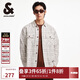 杰克·瓊斯（JACK&JONES） 春季寬松翻領(lǐng)格紋花呢時(shí)尚潮流百搭長(cháng)袖襯衫夾克男裝2251O3032