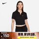 耐克（NIKE）女子短款修身上衣刺繡翻領(lǐng)POLO衫休閑短袖運動(dòng)T恤 DV7885-010 M