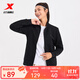 特步【商場(chǎng)同款】運動(dòng)外套女士新款立領(lǐng)運動(dòng)服針織上衣976328060063 正黑色 M
