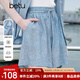 betu女裝2025夏季新款短褲松緊腰萊賽爾舒適涼爽休閑褲子2505T79 藍色 S