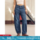 Levi's李維斯25年秋冬新款美式休閑女士BARREL高腰寬松錐形牛仔褲 中藍(lán) 27 (31)