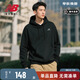 NEW BALANCE NB 男女款黑色舒適寬松刺繡Logo針織長(cháng)袖連帽衛衣奧萊特價(jià)清倉 UT21500-BK XL U3 身高180cm