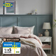 宜家（IKEA）BERGPALM貝利帕姆全棉三件套舍加厚床上用品套件 被套和2個枕套 淡粉紅色/條紋200*230cm