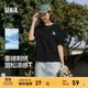 森馬（Semir）迪士尼短袖t恤女中長(cháng)款寬松圓領(lǐng)上衣25夏新款涼感重磅刺繡打底衫 黑色90001 M