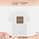 蔻馳（COACH）【七夕情人節(jié)禮物】奧萊男士男裝經(jīng)典標(biāo)志SQUARE T恤春夏款短袖 白色 L