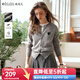 Olrain歐芮兒法式灰色針織開衫女小外套早秋新款愛心章仔氣質(zhì)上衣 灰色（第二批次） L