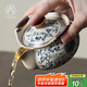 尚言坊汝窯手抓壺蓋碗單個大號茶杯不燙手高檔陶瓷功夫茶具泡茶碗一人用