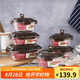 樂(lè)扣樂(lè)扣耐熱玻璃保鮮盒微波爐飯盒上班族學(xué)生便當(dāng)盒帶氣孔餐盒六件套咖色