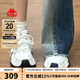 KAPPA卡帕女鞋厚底老爹鞋子女2025秋季新款網(wǎng)面透氣小白鞋休閑運動(dòng)鞋女 經(jīng)典白/海昌藍 38