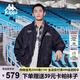 卡帕（Kappa）背靠背運(yùn)動(dòng)夾克 2024新款男士休閑美式外套跑步上衣K0E52JJ01D