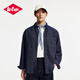 Lee Cooper純棉休閑襯衫男潮牌百搭帥氣簡(jiǎn)約外穿衣服口袋翻領(lǐng)襯衣男士外套 藍色 XL