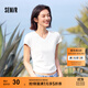 森馬（Semir）短袖t恤女短款修身正肩圓領(lǐng)涼感透氣上衣2025夏裝新款辣妹打底衫 白色調00311-V領(lǐng) M