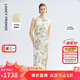 朗姿【蘭亭敘】桑蠶絲印花長(zhǎng)裙氣質(zhì)2025夏新款高級(jí)感新中式連衣裙 薄霧草地色 S