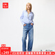 優(yōu)衣庫女裝寬松直筒牛仔褲/水洗產(chǎn)品/闊感褲新款474934 479001 479001/64湖藍色 24 /155/62A