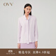 OVV2023秋冬新款女裝23MM重磅真絲優(yōu)雅飄帶長(cháng)袖休閑襯衫 粉紅（凈色）A1 S