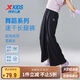 特步（XTEP）兒童童裝女童速干寬松高腰梭織運(yùn)動(dòng)長褲 純正黑 170