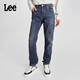 Lee舒適錐形磨毛中藍色顯瘦男保暖牛仔褲 中藍色 38