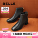 百麗（Belle）七夕禮物優(yōu)雅短筒時裝靴女商場款顯瘦舒適短靴3LI40DD4 黑色 38 (240mm)
