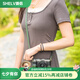 攝侶 索尼a7c2保護套a7c二代相機包zve10底座a6700皮殼a7m4皮套zv12代配件zv1f相機套a7r5保護殼a7cr套 A7C2/A7CR復古綠真皮保護套+墊肩牛皮肩帶