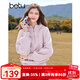 百圖betu女裝冬季新款衛衣連帽拉鏈款插肩袖顯瘦寬松衛衣2411X06 粉紅 M