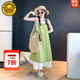 G.DUCKKIDS小黃鴨童裝女童連衣裙夏季兒童夏裝中大童洋氣裙子海邊度假公主裙 疊穿兩件套裙子 150 建議140-150cm11-12歲