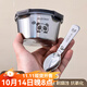沃德百惠（WORTHBUY）迷你可愛(ài)小飯盒304不銹鋼密封便攜水果盒雪糕便當盒燕麥碗保鮮盒 350ML-兜兜熊+兜兜熊折疊勺