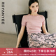 顏域（YANYEE）套頭圓領(lǐng)針織衫女士打底衫2025新款夏季休閑純色短袖上衣 粉色 M