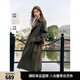 ELLE法式摩登中長(cháng)款大翻領(lǐng)風(fēng)衣女2025春季新款通勤風(fēng)寬松休閑外套 軍綠 L