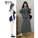 蔓爾依連衣裙女裝秋季2025新款秋裝大碼穿搭一整套減齡衣服套裝衛(wèi)衣裙子 灰色套裝 M 建議90-100