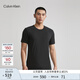Calvin Klein內衣夏季男士?jì)杉bck休閑簡(jiǎn)約圓領(lǐng)舒適純色打底家居短袖N(xiāo)B1088 001-太空黑 M