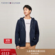 TOMMY HILFIGER【抓絨保暖】秋冬男裝休閑純色連帽拉鏈開(kāi)衫重磅衛衣外套 藏青色FAP L （推薦：150-165斤）